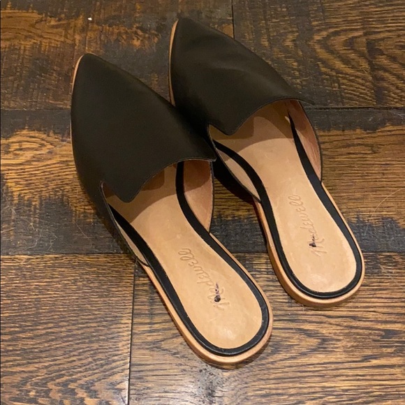Madewell leather Gemma mules shoes g8388 black - Picture 2 of 2